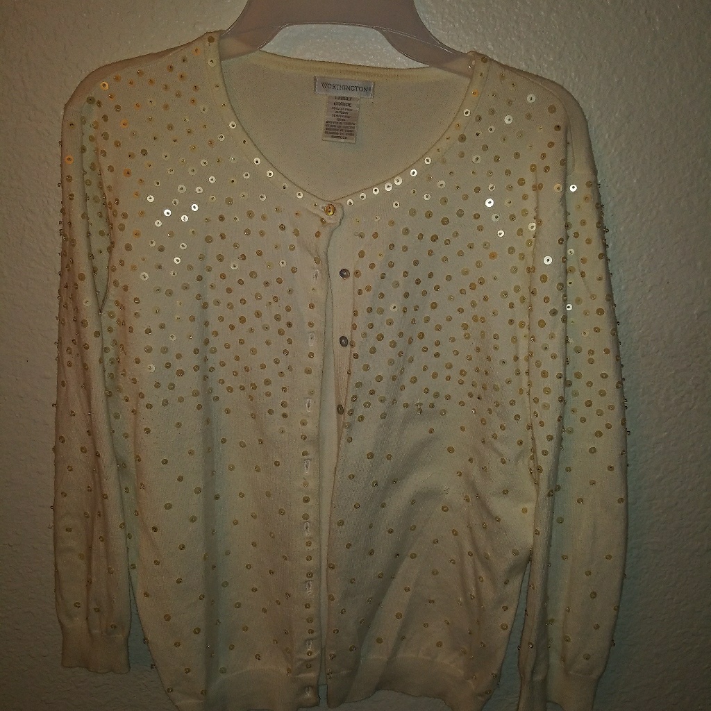 Sequined Sweater Button Down